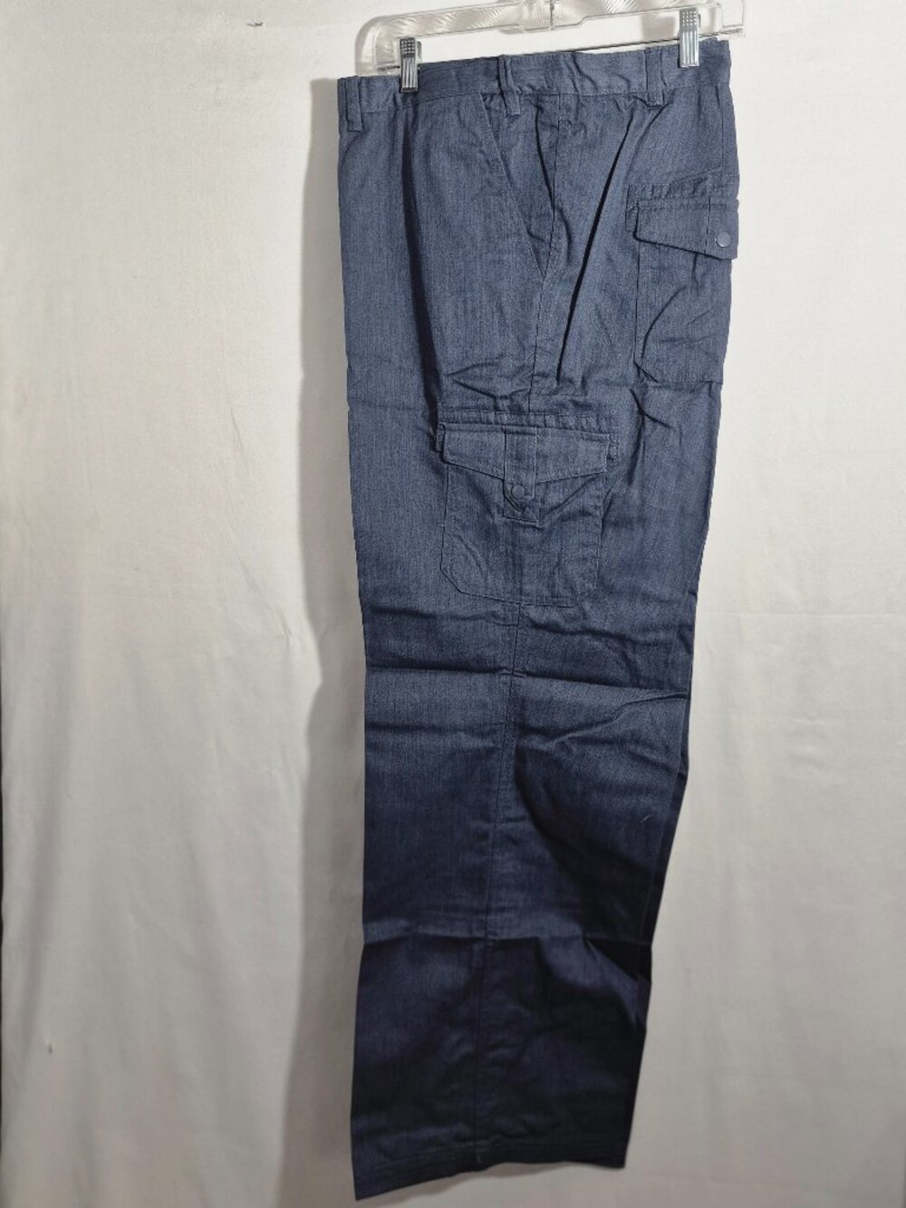 Haband's Men's Cargo slacks, Blue, slider stretch waistband, 50/29   NEW